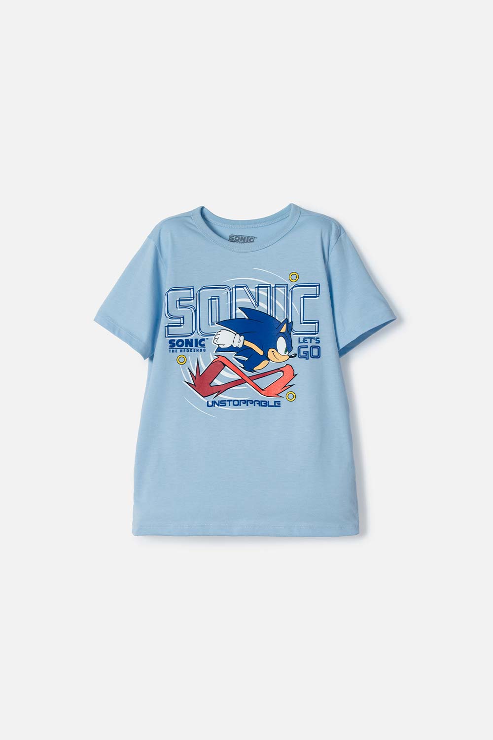 CAMISETA DE SONIC MANGA CORTA AZUL PARA NIÑO