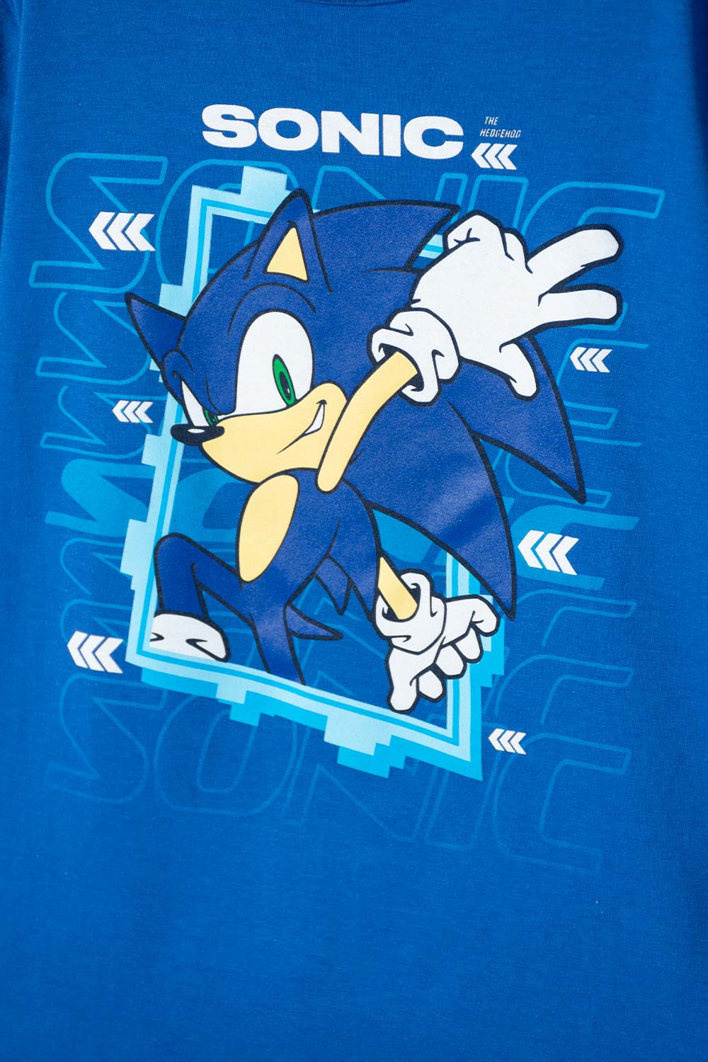 CAMISETA DE SONIC MANGA CORTA AZUL PARA NIÑO