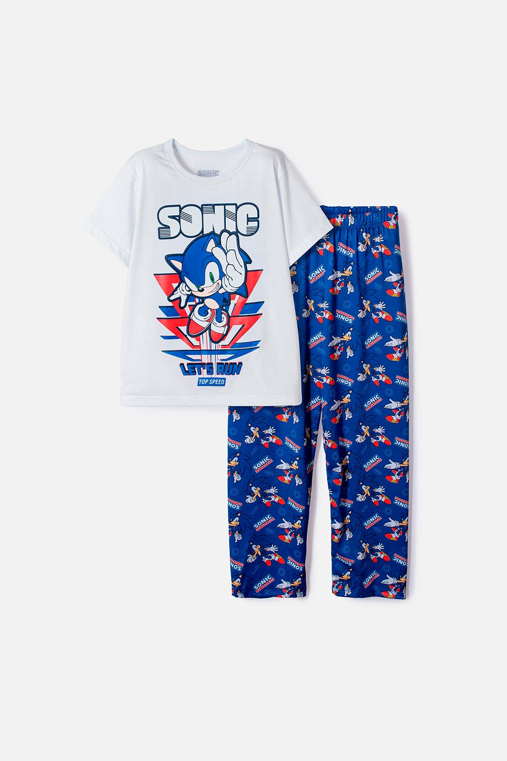PIJAMA DE SONIC PANTALÓN LARGO MULTICOLOR PARA NIÑO