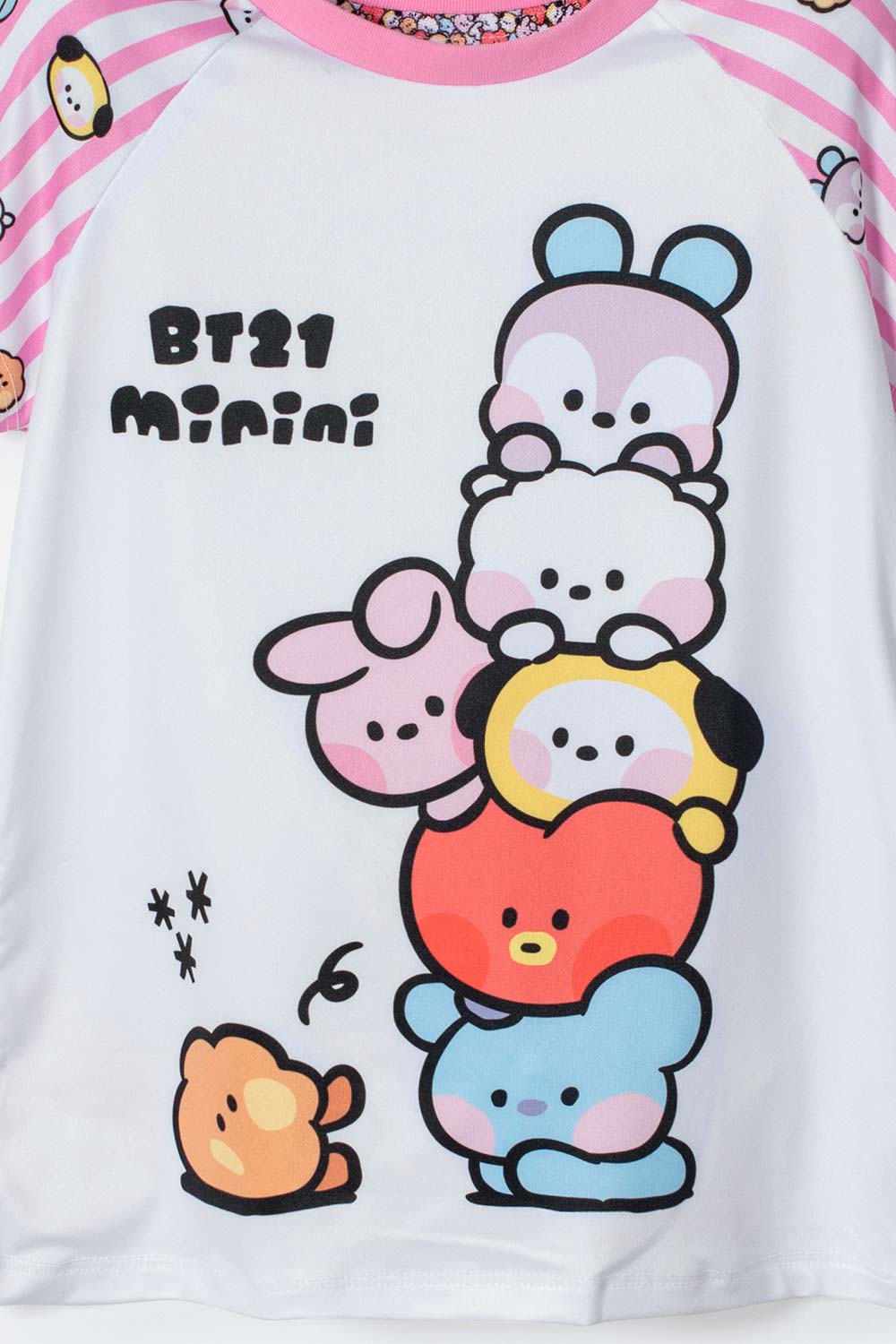 PIJAMA DE BT21 CON SHORT MULTICOLOR PARA NIÑA