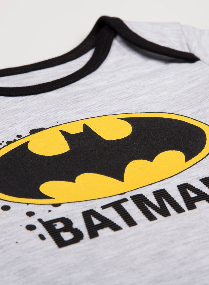 BODY DE BEBÉ NIÑO, MANGA CORTA, GRIS DE BATMAN DC COMICS