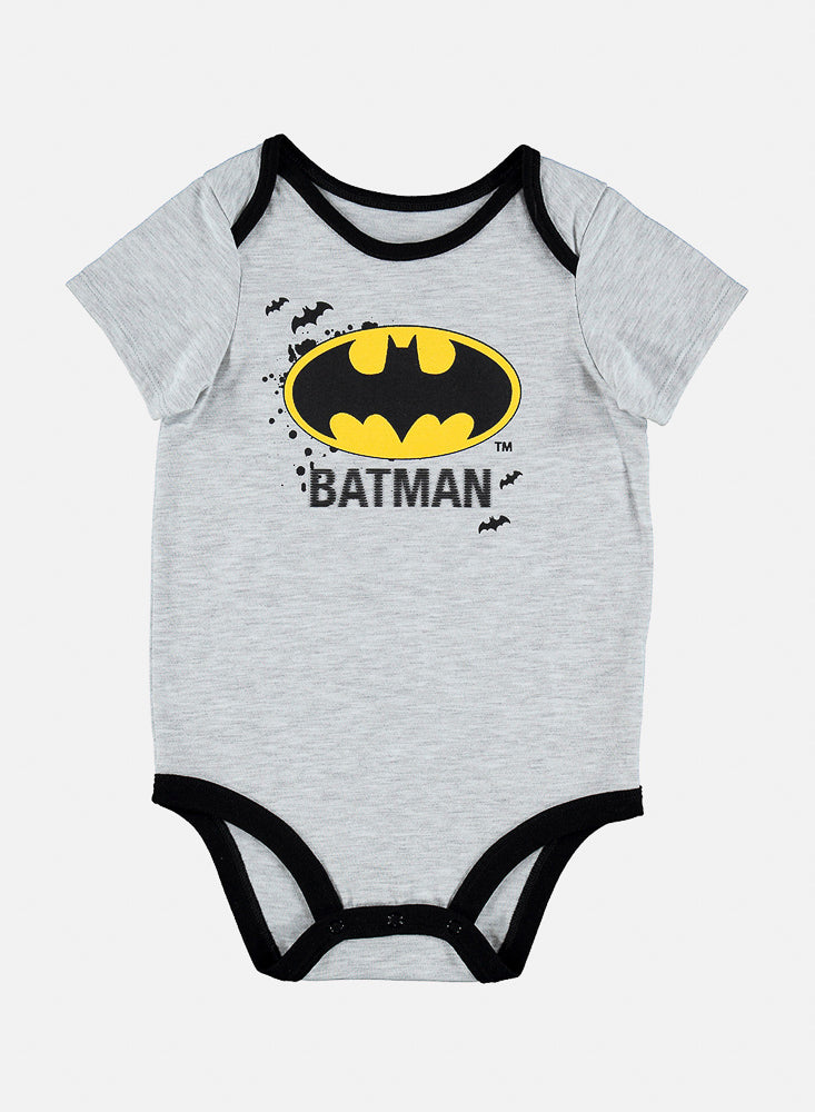 BODY DE BEBÉ NIÑO, MANGA CORTA, GRIS DE BATMAN DC COMICS