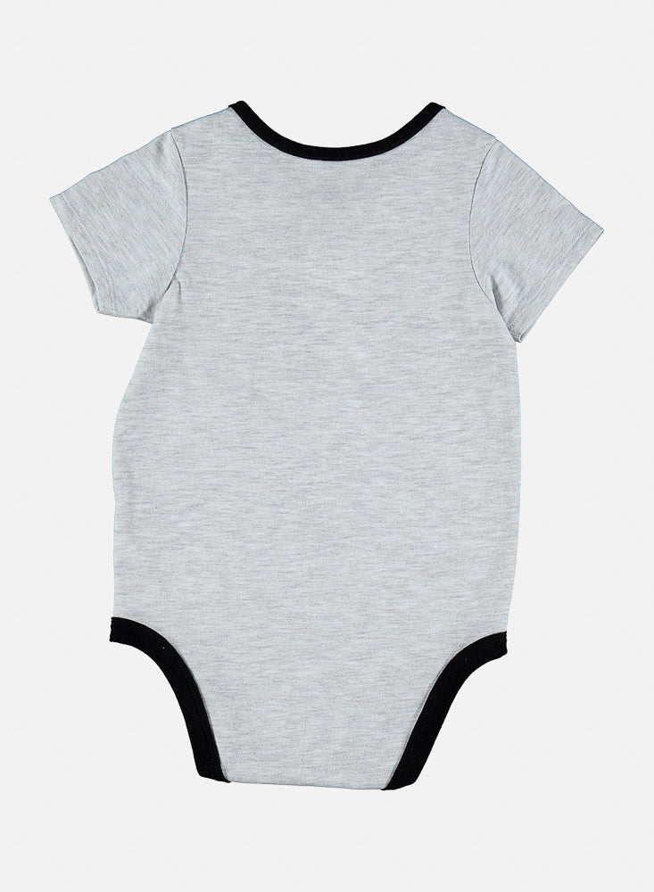 BODY DE BEBÉ NIÑO, MANGA CORTA, GRIS DE BATMAN DC COMICS