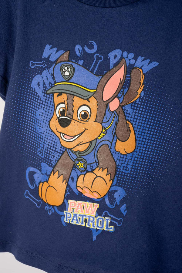 CAMISETA DE PAW PATROL MANGA CORTA AZUL PARA NIÑO 2T A 6T