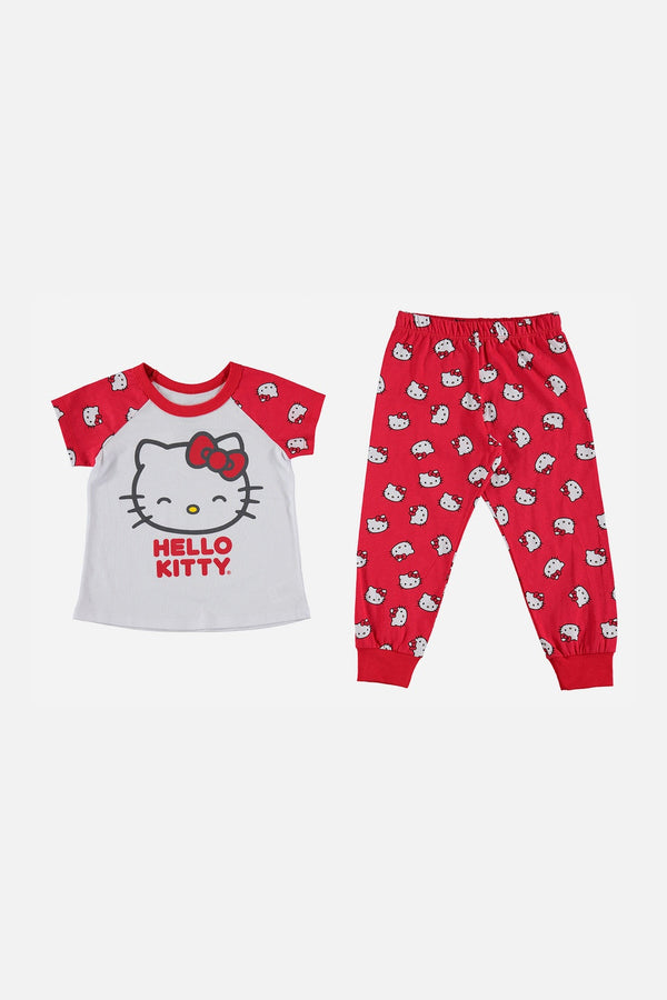 PIJAMA DE HELLO KITTY PANTALÓN LARGO MULTICOLOR PARA NIÑA 2T A 6T