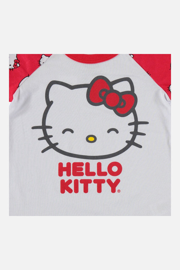 PIJAMA DE HELLO KITTY PANTALÓN LARGO MULTICOLOR PARA NIÑA 2T A 6T
