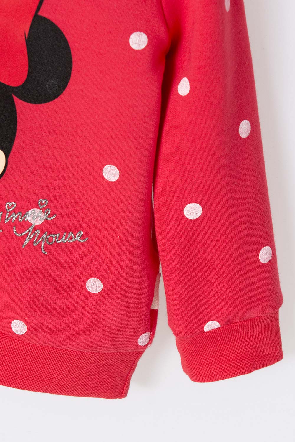 BUZO DE MINNIE MOUSE ROJO DE CUELLO REDONDO PARA NIÑA DE 2T A 5T