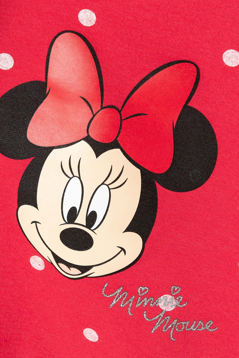 BUZO DE MINNIE MOUSE ROJO DE CUELLO REDONDO PARA NIÑA DE 2T A 5T