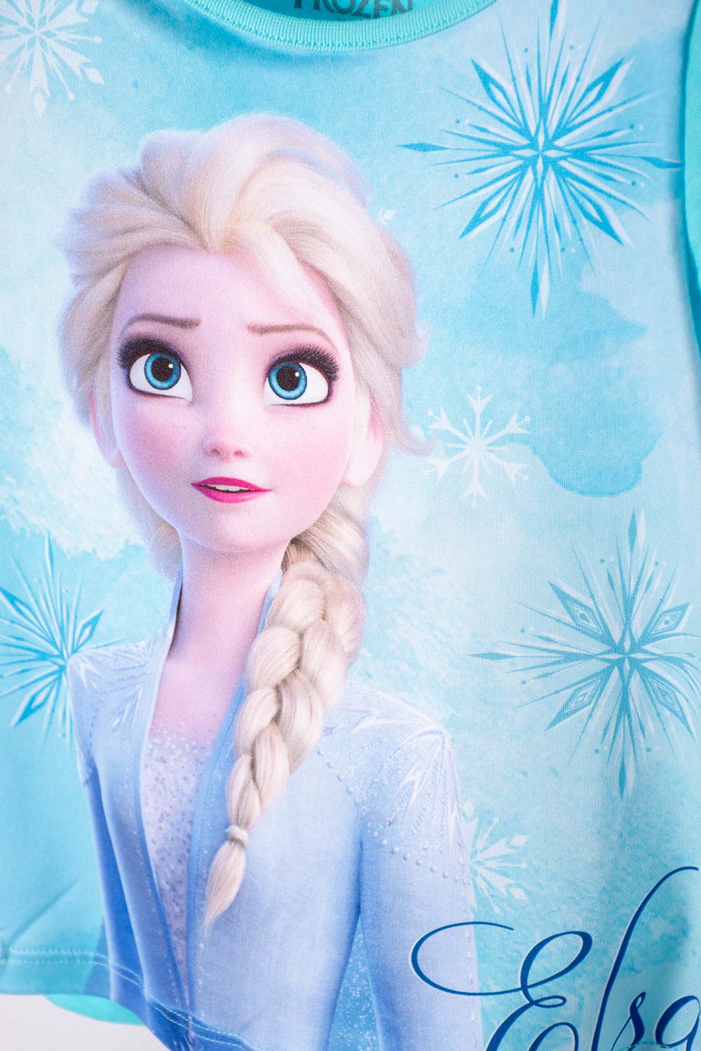 CAMISETA DE FROZEN MANGA CORTA AZUL PARA NIÑA 2T A 5T