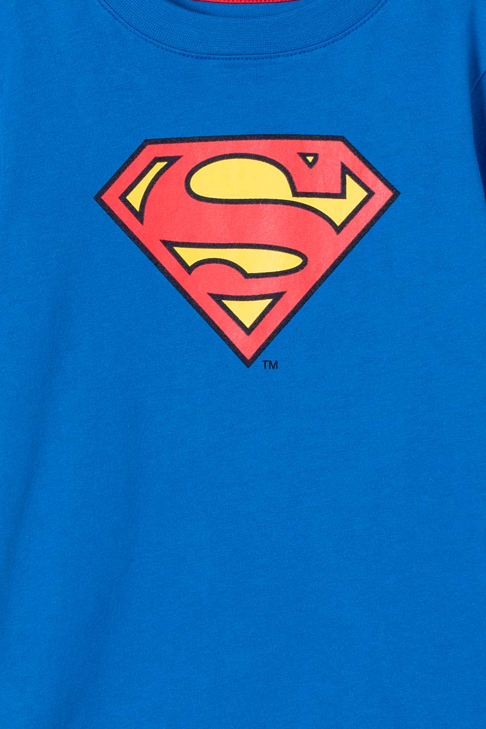 CAMISETA DE SUPERMAN CUELLO REDONDO AZUL PARA NIÑO 2T A 5T