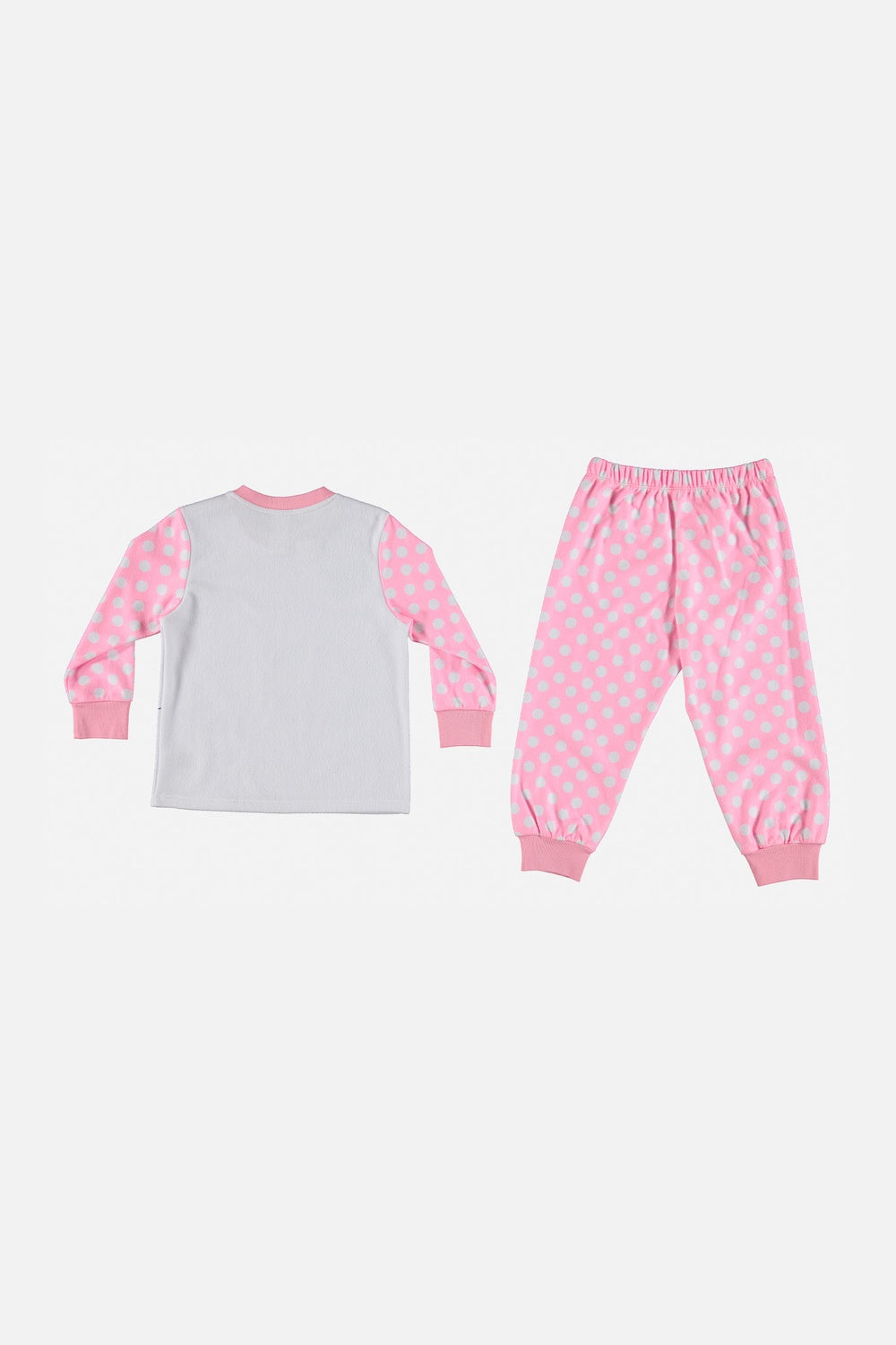 PIJAMA DE MINNIE MOUSE MANGA LARGA BLANCO Y ROSADO PARA NIÑA 2T A 5T