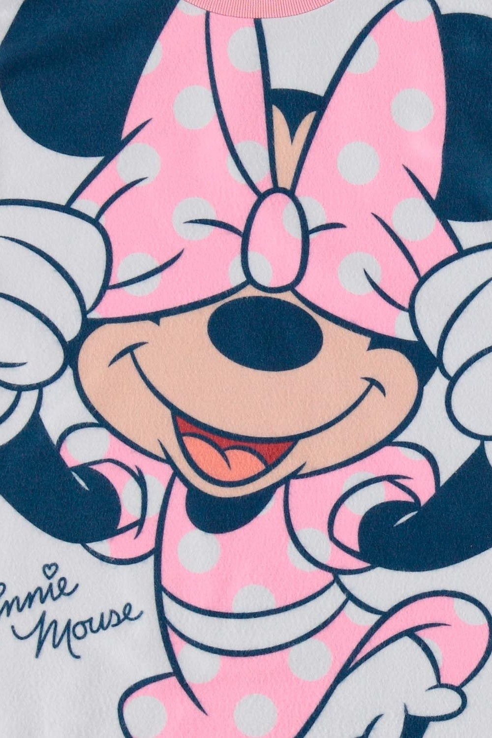 PIJAMA DE MINNIE MOUSE MANGA LARGA BLANCO Y ROSADO PARA NIÑA 2T A 5T