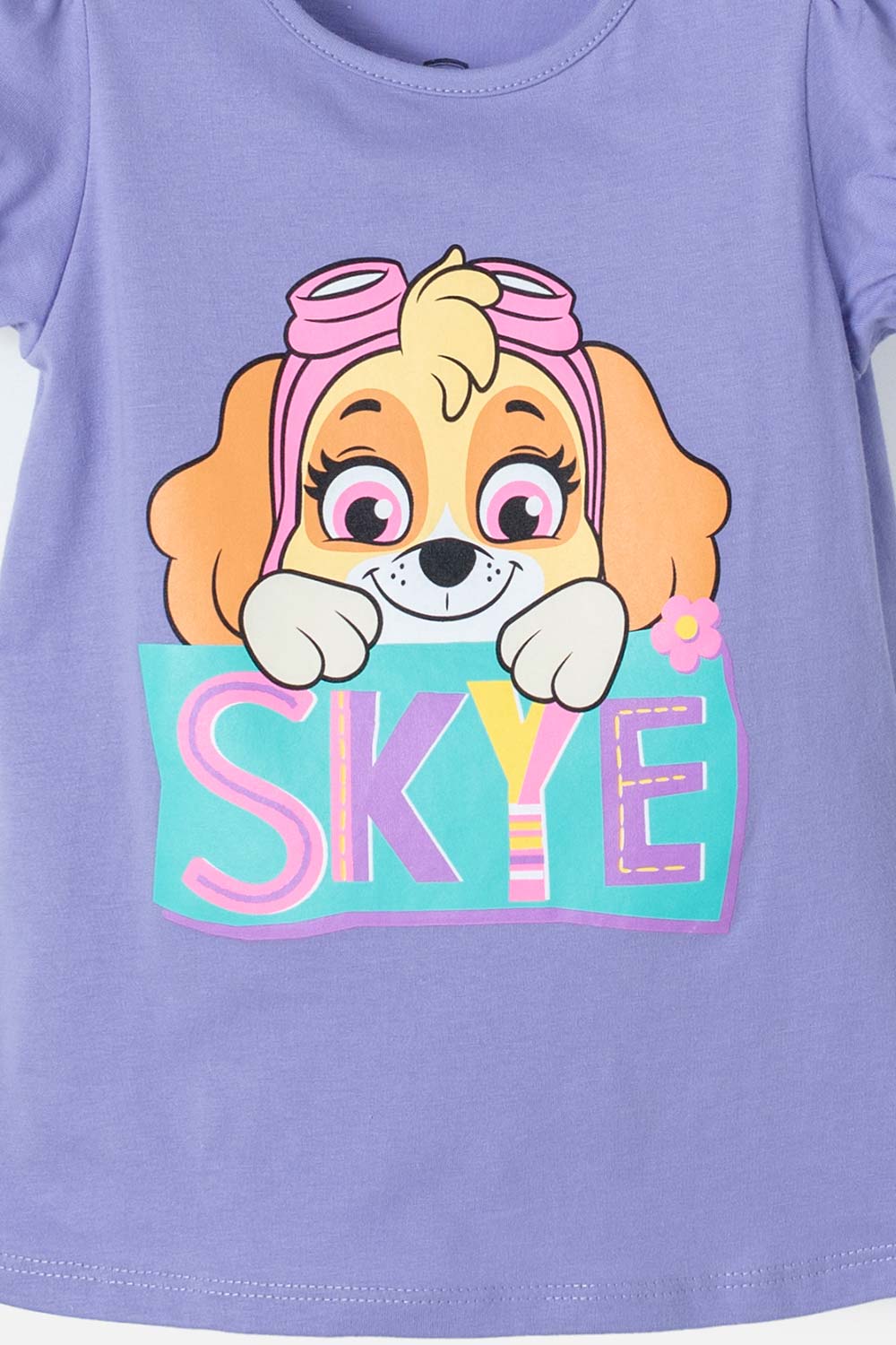 CAMISETA DE PAW PATROL MANGA CORTA LILA PARA NIÑA 2T A 5T