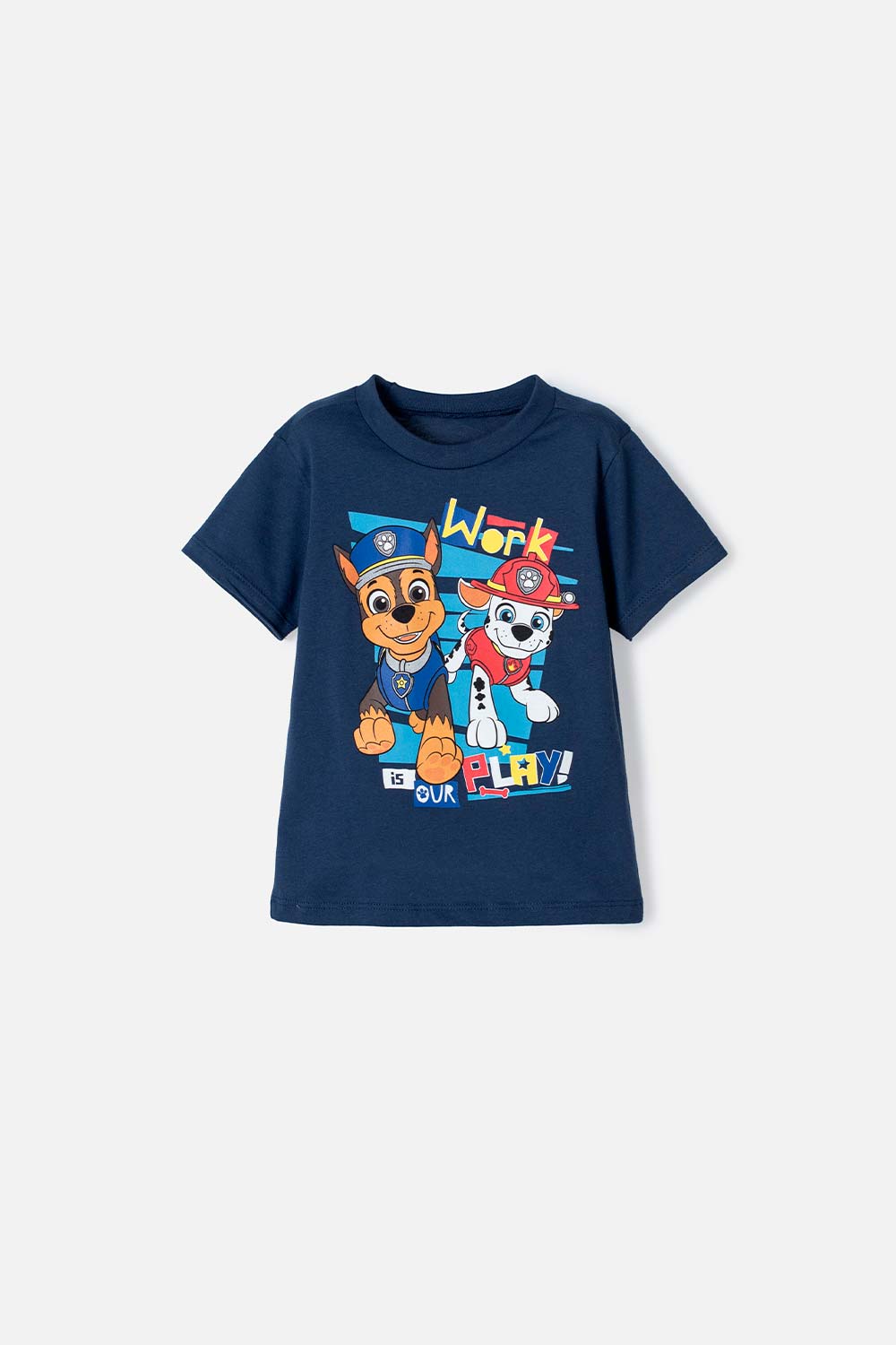 CAMISETA PAW PATROL MANGA CORTA AZUL PARA NIÑO 2T A 5T