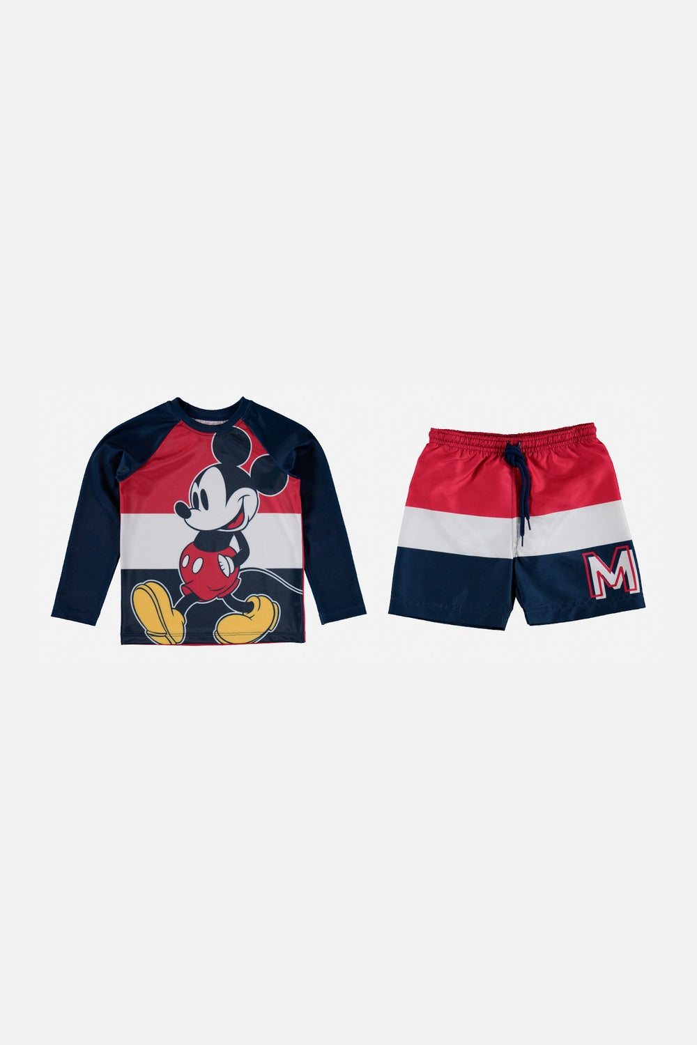 CONJUNTO DE BAÑO DE MICKEY MOUSE ESTAMPADO AZUL OSCURO PARA NIÑO 2T A 5T