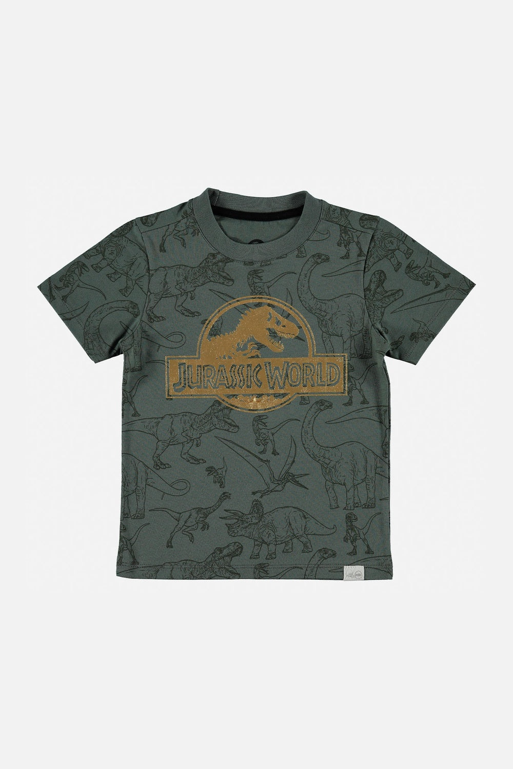 CAMISETA DE JURASSIC WORLD ESTAMPADA VERDE PARA NIÑO 2T A 5T