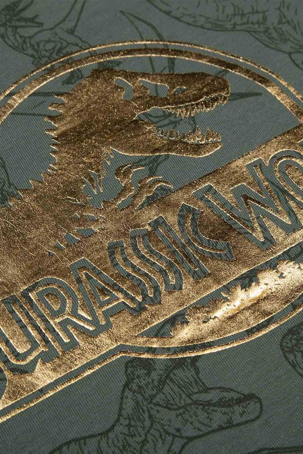 CAMISETA DE JURASSIC WORLD ESTAMPADA VERDE PARA NIÑO 2T A 5T