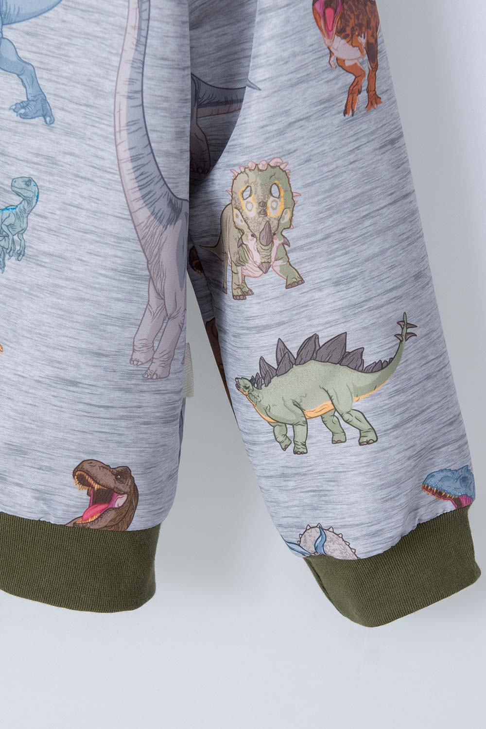 CHAQUETA DE JURASSIC WORLD CON CAPUCHA GRIS JASPE PARA NIÑO 2T A 5T