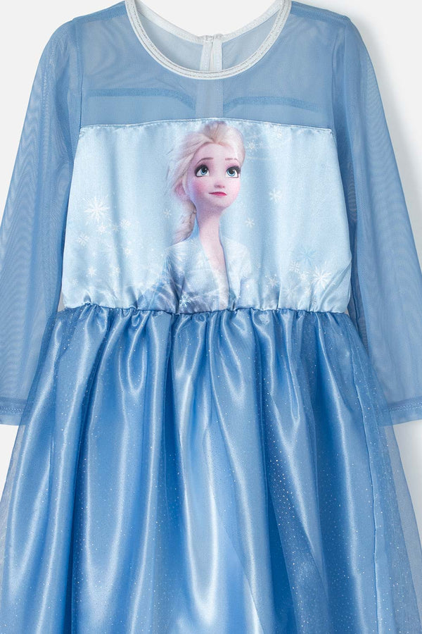 VESTIDO DE FROZEN CON MANGA LARGA PARA NIÑA DE 2T A 5T