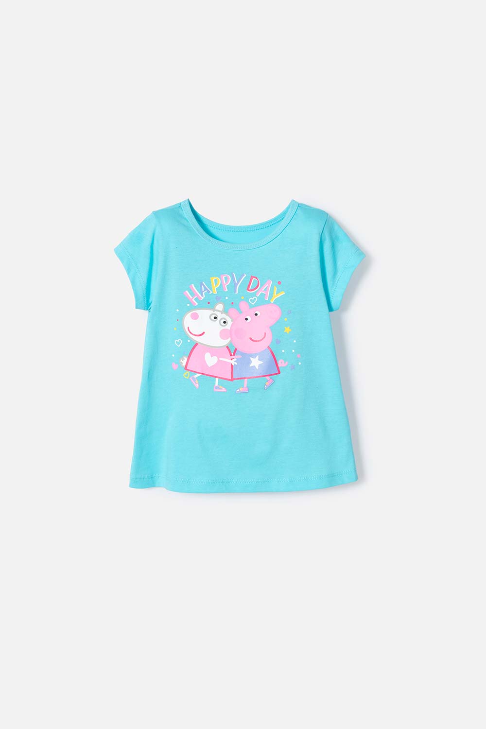 CAMISETA DE PEPPA PIG MANGA CORTA AZUL PARA NIÑA 2T A 5T