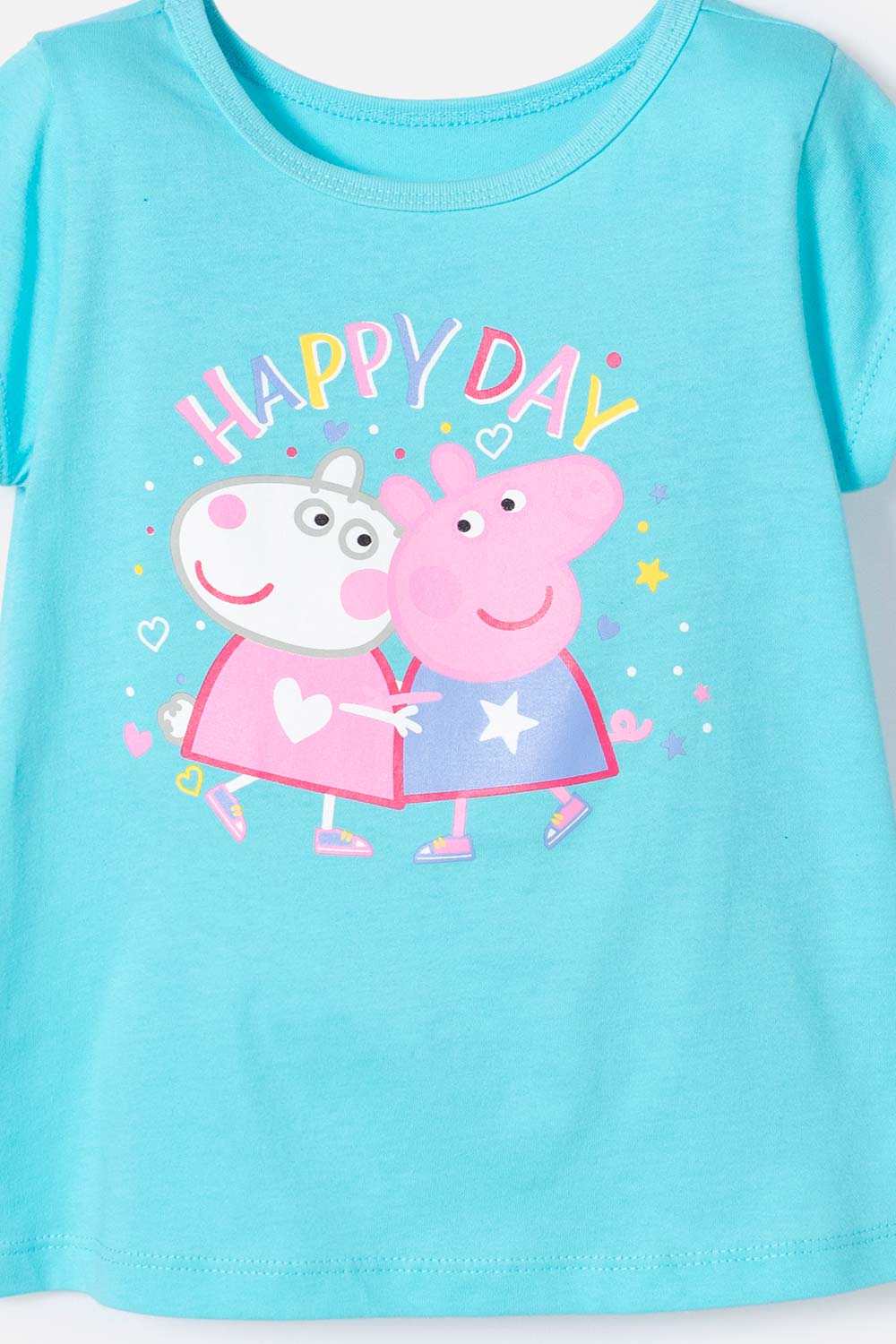 CAMISETA DE PEPPA PIG MANGA CORTA AZUL PARA NIÑA 2T A 5T