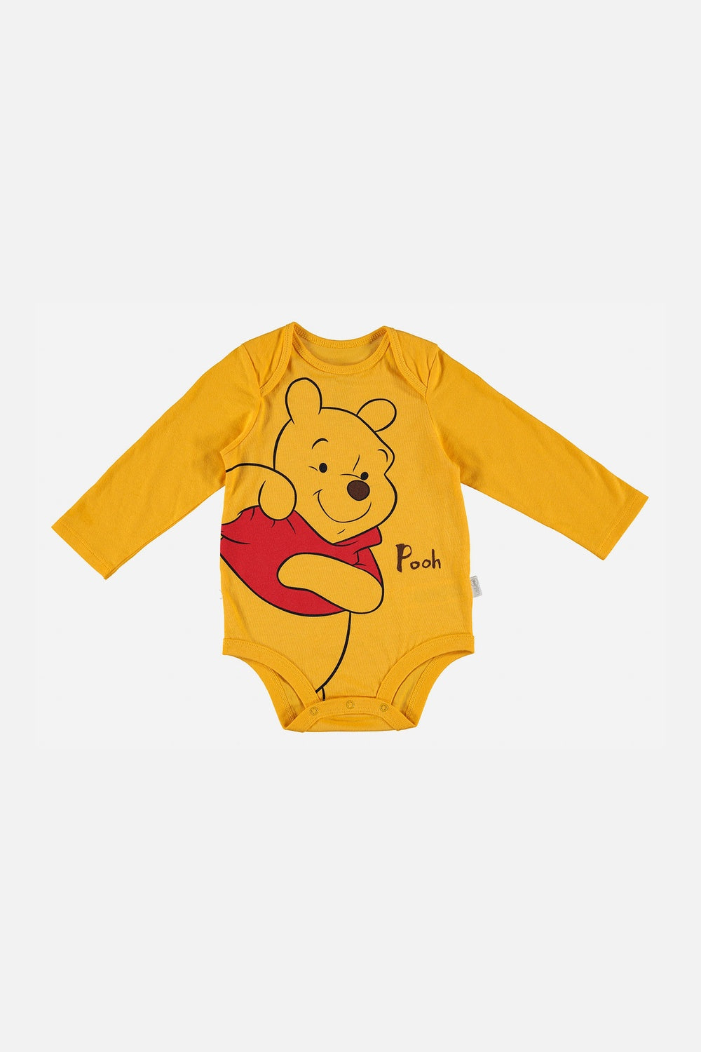 BODY DE WINNIE THE POOH MANGA LARGA AMARILLO PARA BEBÉ UNISEX