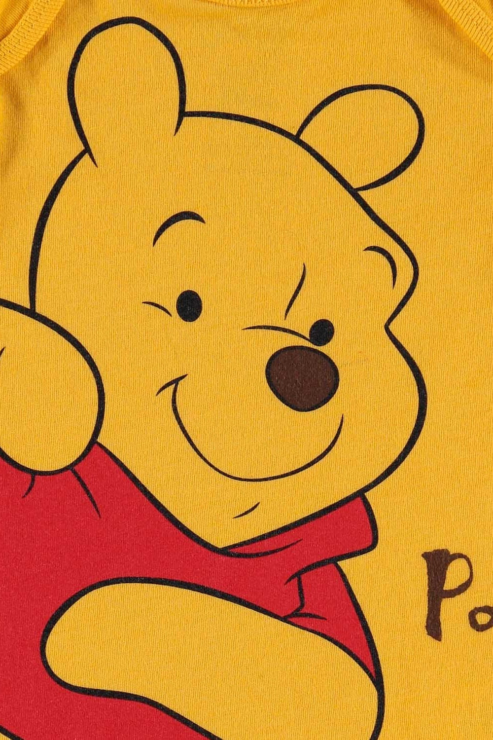 BODY DE WINNIE THE POOH MANGA LARGA AMARILLO PARA BEBÉ UNISEX