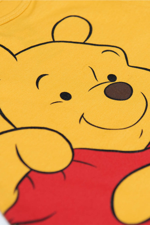 BODY DE WINNIE THE POOH MANGA LARGA AMARILLO PARA BEBÉ UNISEX