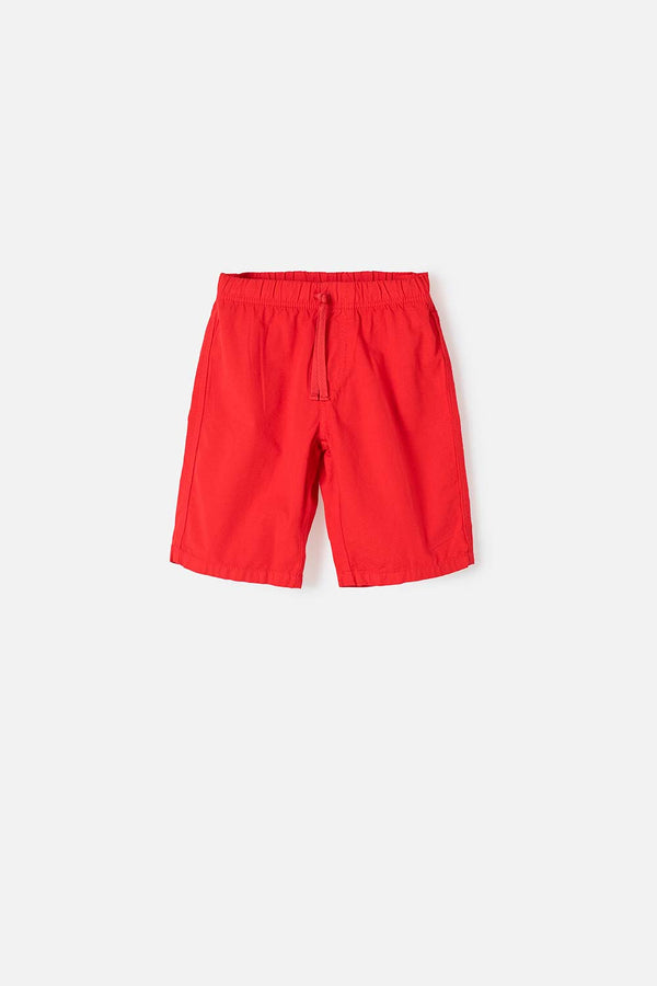 BERMUDA DE MIC CON BOLSILLOS ROJA PARA NIÑO