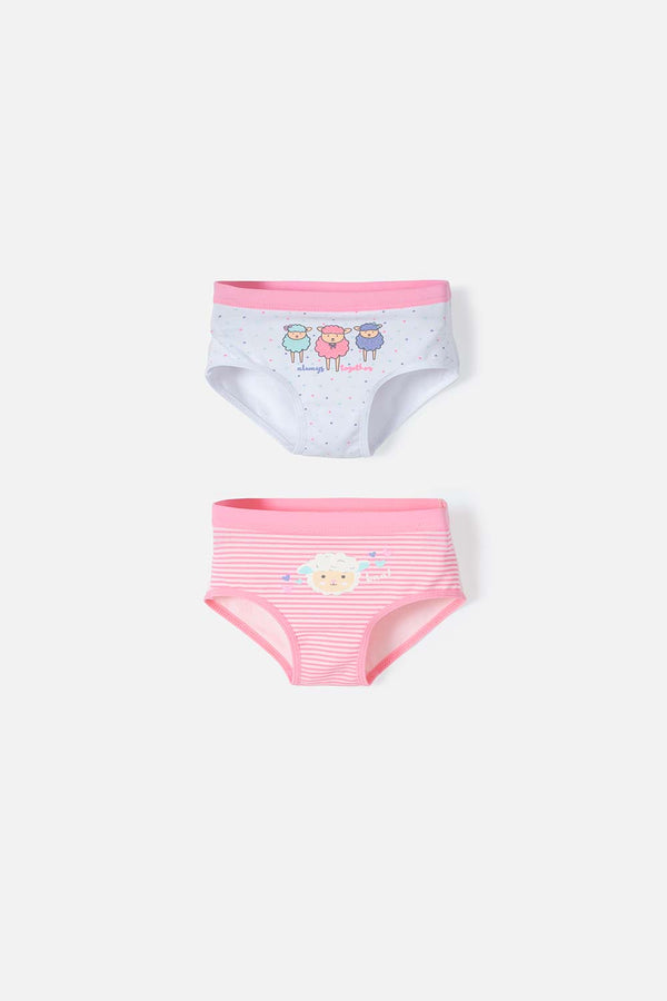 PACK X2 PANTIES LITTLEMIC BLANCO Y ROSADO PARA NIÑA DE 2T A 5T
