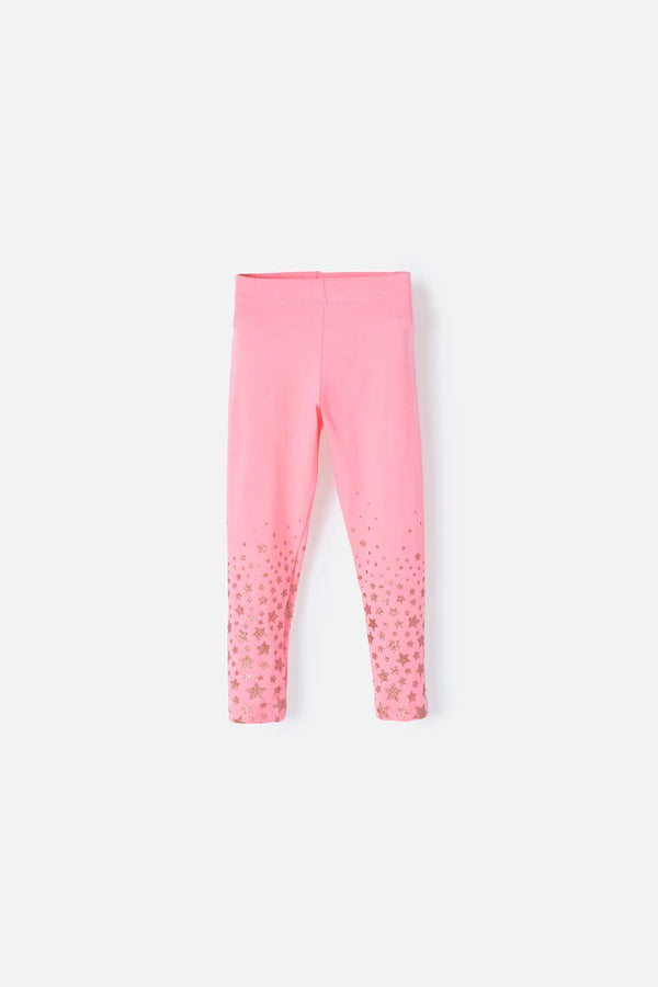 LEGGINS LITTLEMIC ESTAMPADO ROSADO PARA NIÑA 2T A 5T