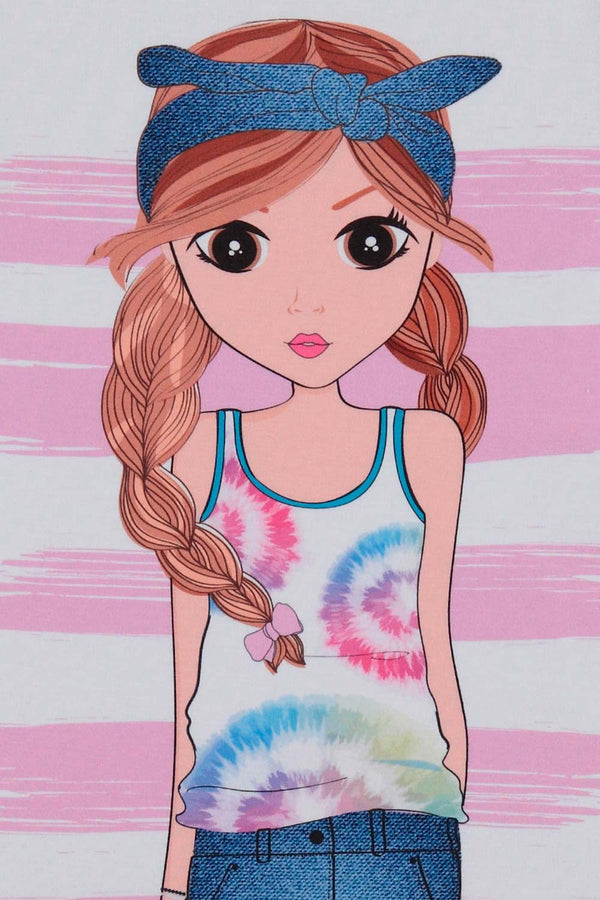 CAMISETA DE MIC MANGA CORTA BLANCO PARA NIÑA