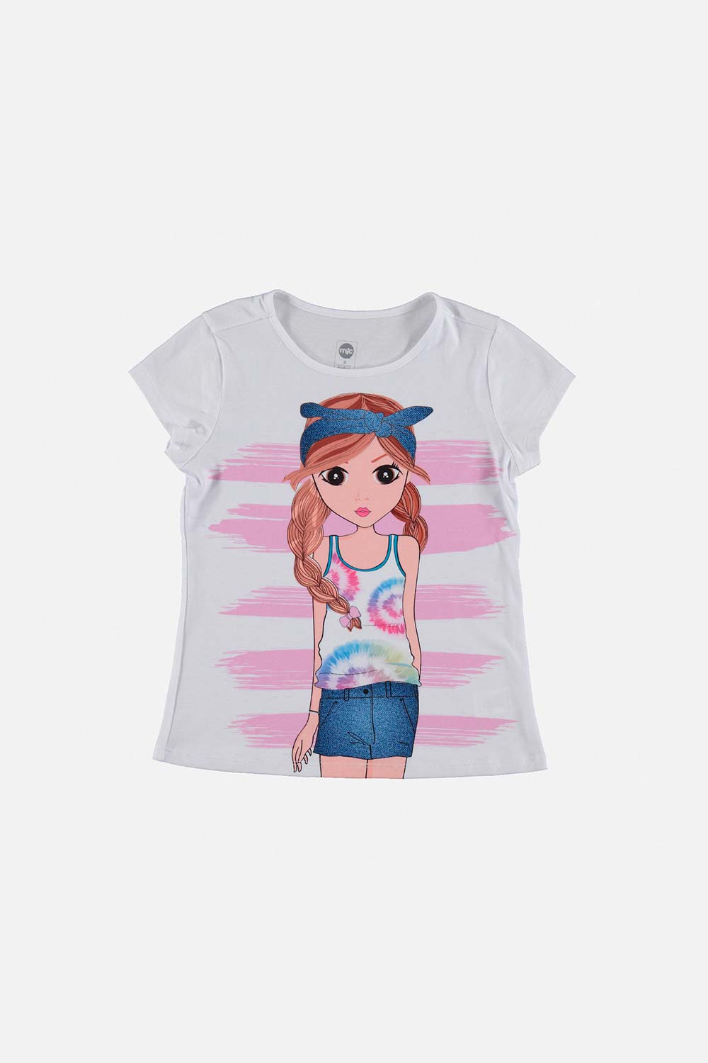 CAMISETA DE MIC MANGA CORTA BLANCO PARA NIÑA