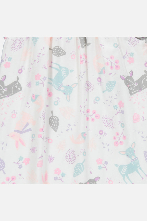 VESTIDO DE LITTLEMIC MANGA CORTA BLANCO PARA NIÑA 2T A 5T
