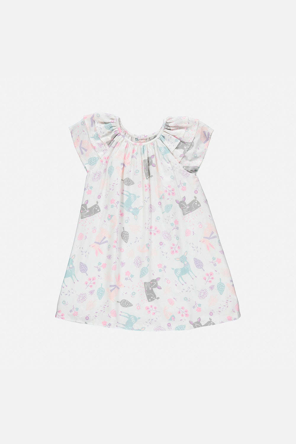 VESTIDO DE LITTLEMIC MANGA CORTA BLANCO PARA NIÑA 2T A 5T