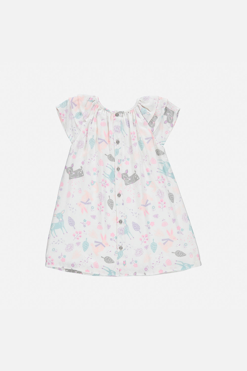 VESTIDO DE LITTLEMIC MANGA CORTA BLANCO PARA NIÑA 2T A 5T