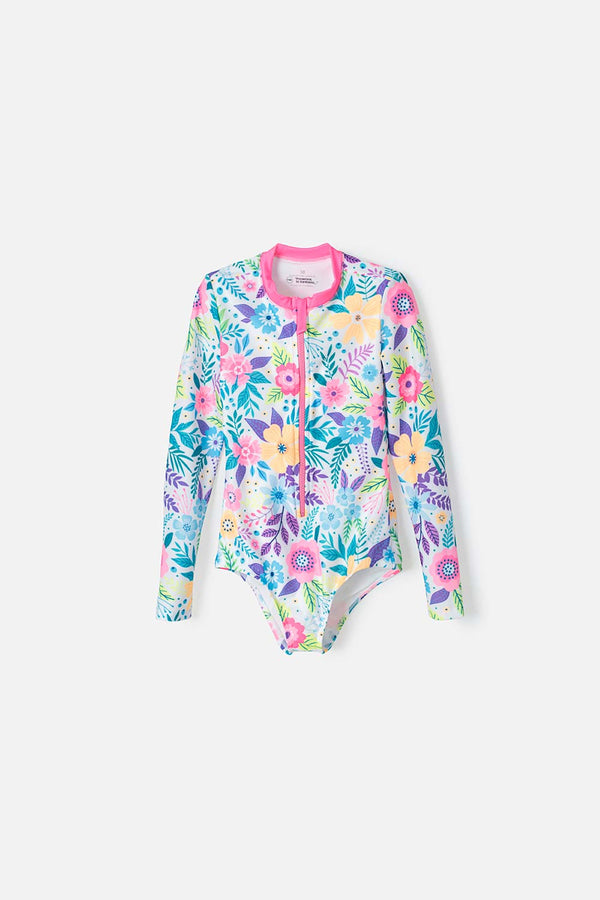 VESTIDO DE BAÑO MIC MANGA LARGA MULTICOLOR PARA NIÑA