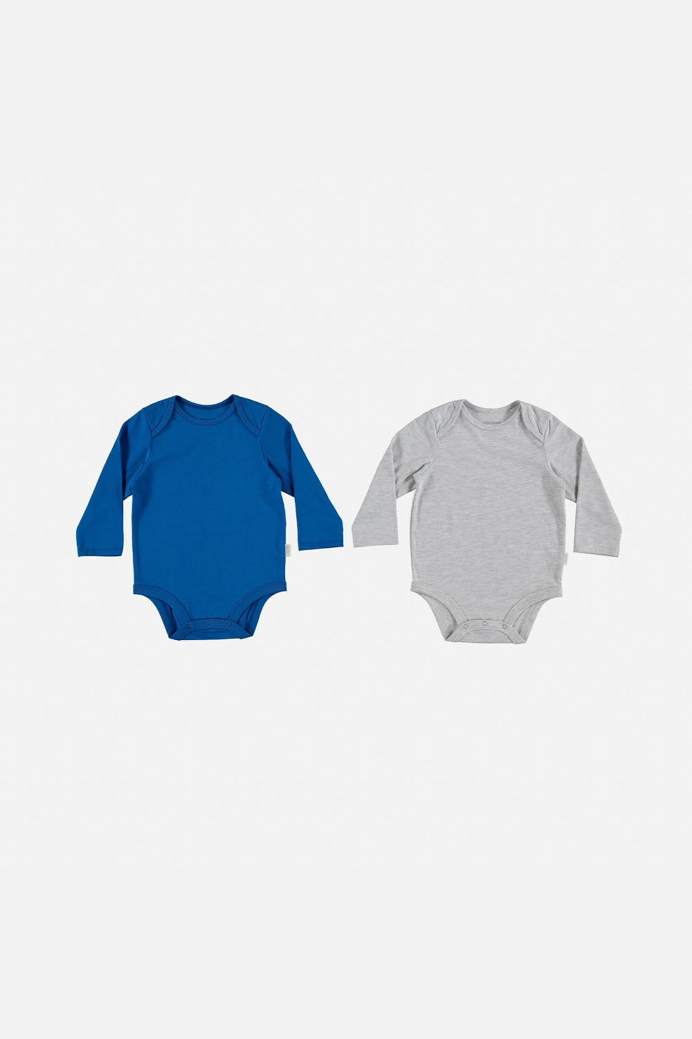 PACK X2 BODYS DE LITTLEMIC MANGA LARGA AZUL Y GRIS PARA BEBÉ NIÑO