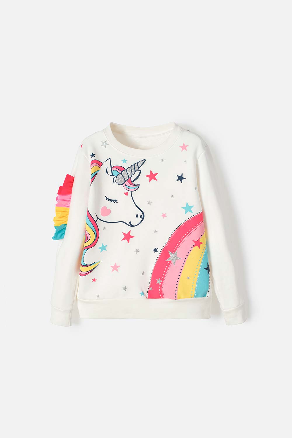 BUZO DE MIC ESTAMPADO MARFIL PARA NIÑA