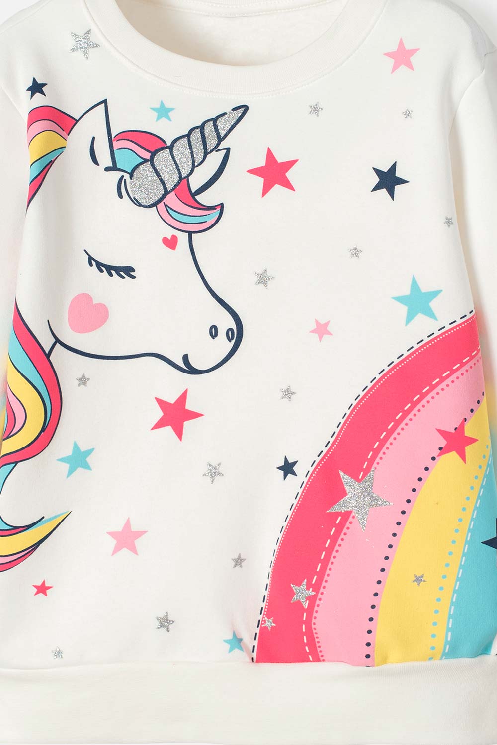 BUZO DE MIC ESTAMPADO MARFIL PARA NIÑA