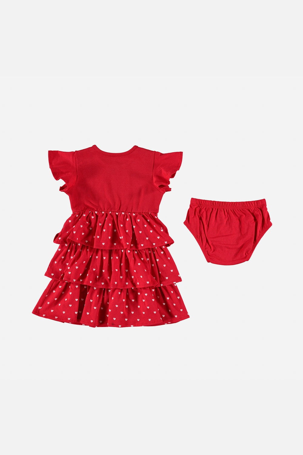 VESTIDO DE LITTLEMIC MANGA CORTA ROJO PARA BEBÉ NIÑA