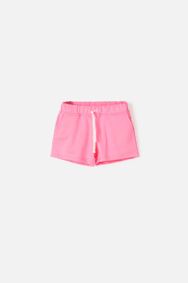 SHORT DE MIC CON CORDÓN ROSADO PARA NIÑA