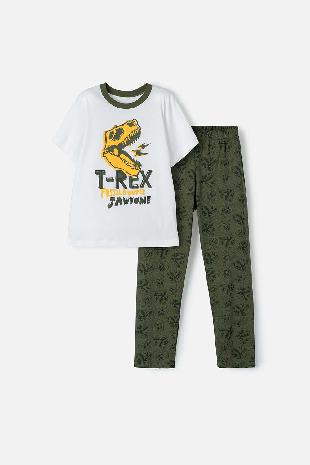 PIJAMA DE MIC CON PANTALÓN LARGO BLANCO PARA NIÑO