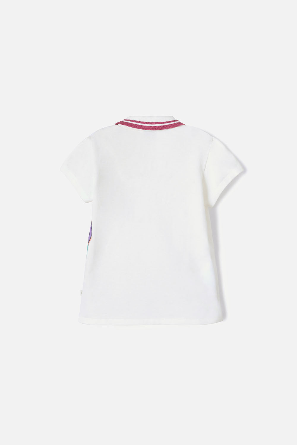 CAMISETA TIPO POLO DE MIC MARFIL CON BOTONES PARA NIÑA