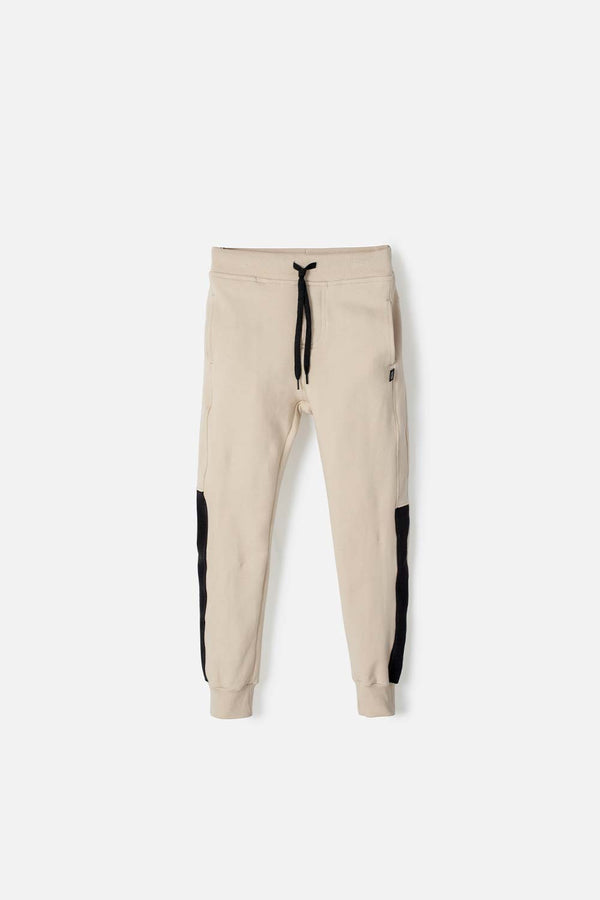 JOGGER MIC CON CINTURA AJUSTABLE CAQUI Y NEGRO PARA NIÑO