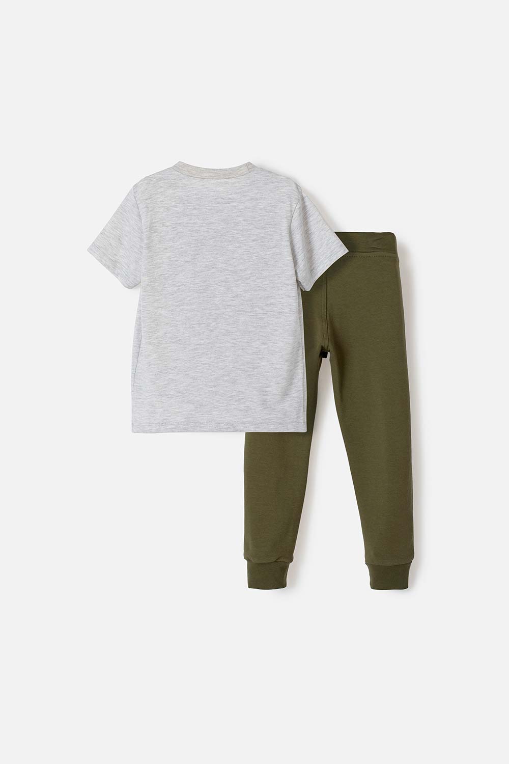 CONJUNTO PARA NIÑO, DE PANTALÓN LARGO GRIS/VERDE DE LITTLEMIC