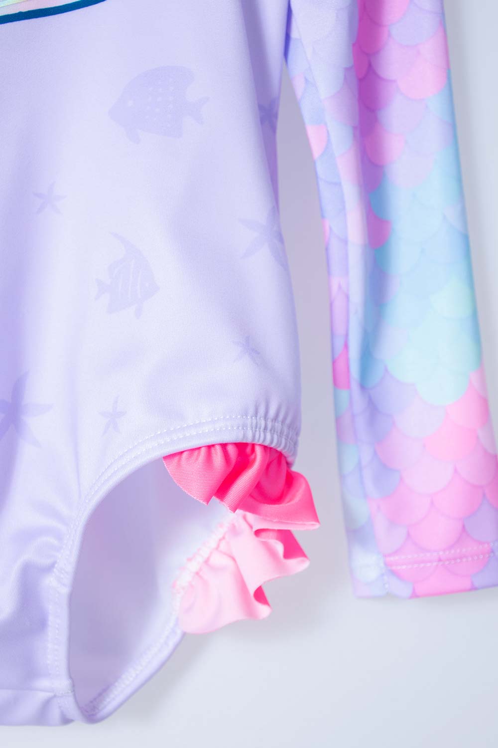VESTIDO DE BAÑO LITTLEMIC MANGA LARGA PARA NIÑA 2T A 5T