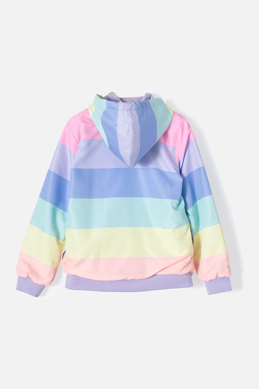 CHAQUETA DE MIC CON CIERRE Y CAPUCHA MULTICOLOR PARA NIÑA