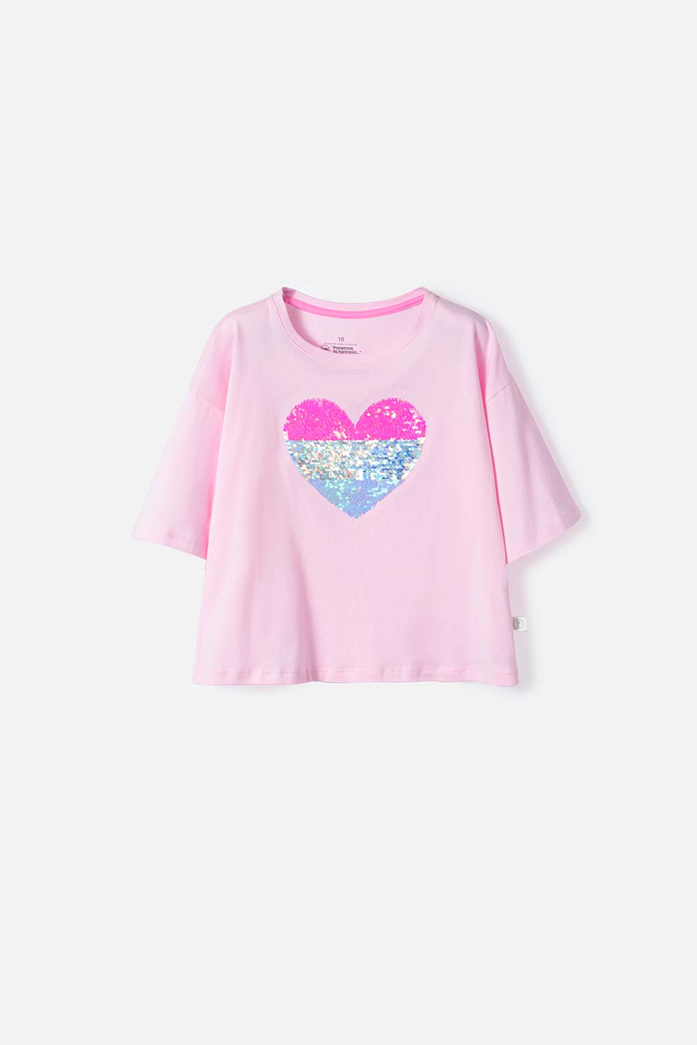 CAMISETA DE MIC MANGA CORTA ROSADA PARA NIÑA