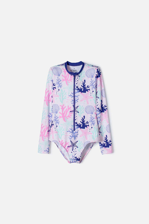 VESTIDO DE BAÑO MIC MANGA LARGA MORADO PARA NIÑA